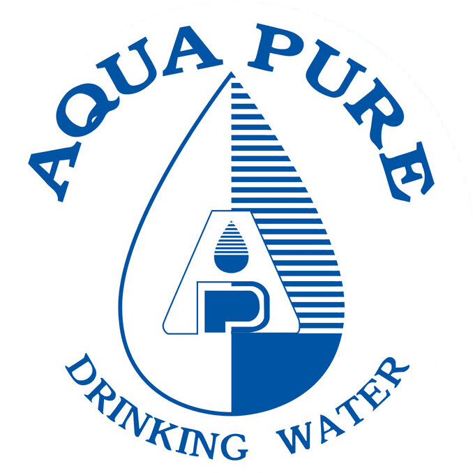 A logo of aqua pure drinking water.